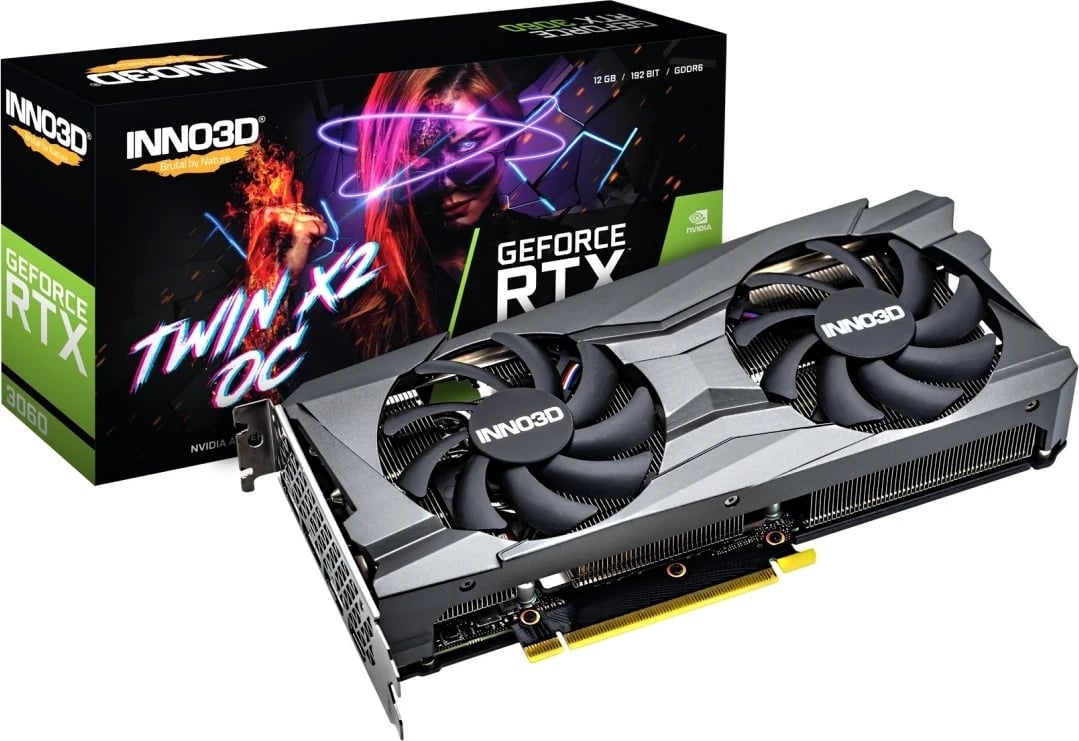 Kartë grafike Inno3D, GeForce RTX 3060 Twin X2 OC LHR, 12GB GDDR6