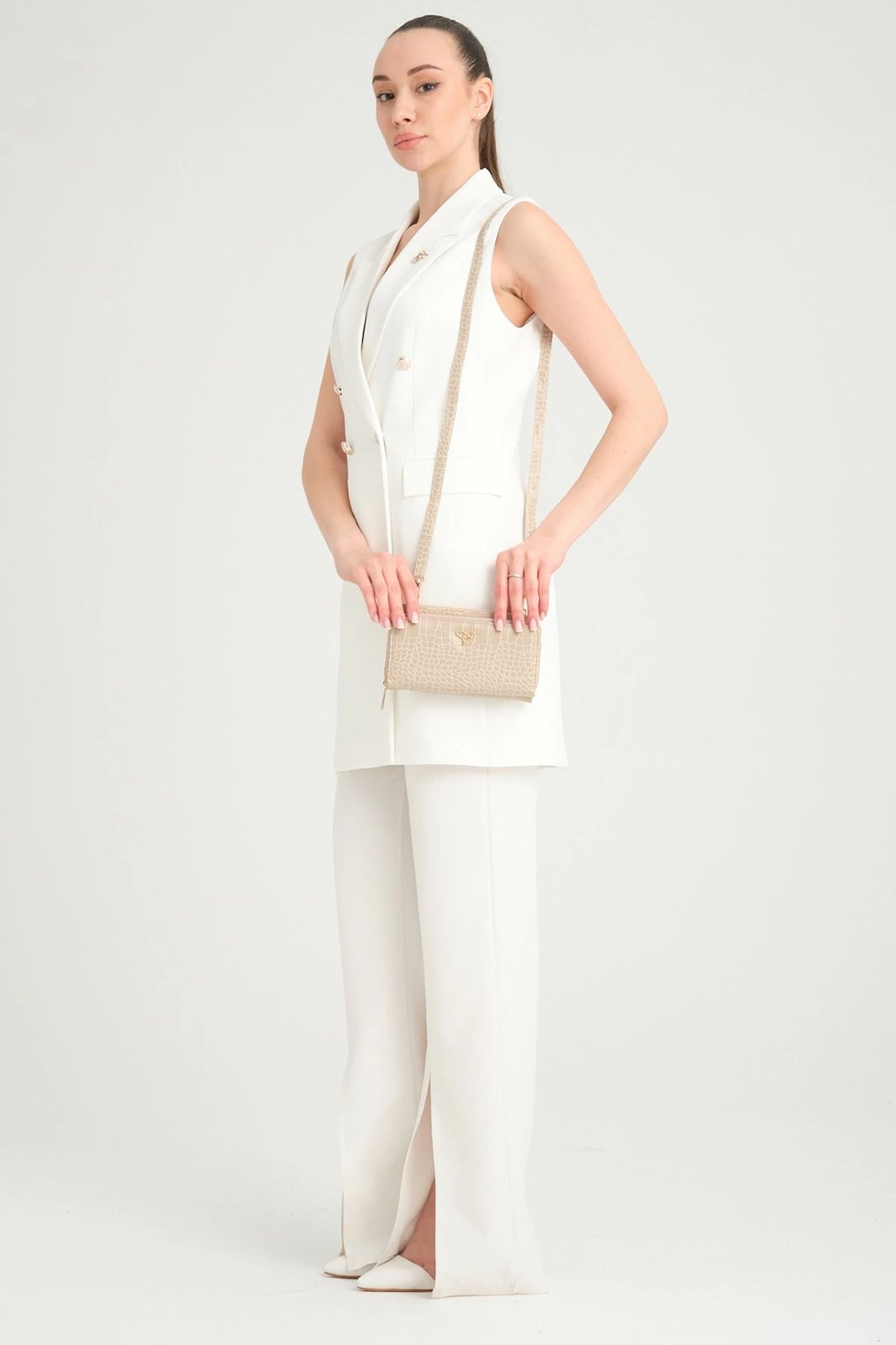 Portofol për gra, Zoozie Bags, lëkurë PU, ngjyrë bezhë, model hardhuci