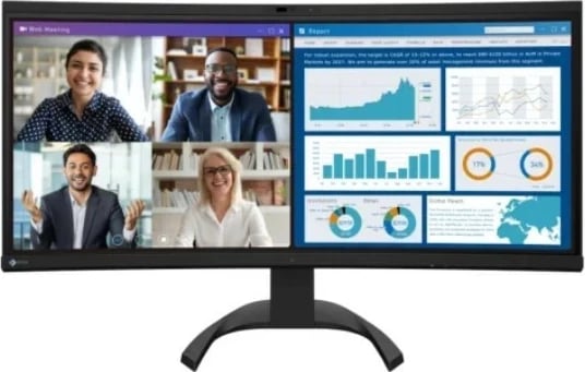 Monitor Eizo FlexScan EV3450XC, 34 inç, IPS, 3440x1440, kurriz i lakuar, e zezë