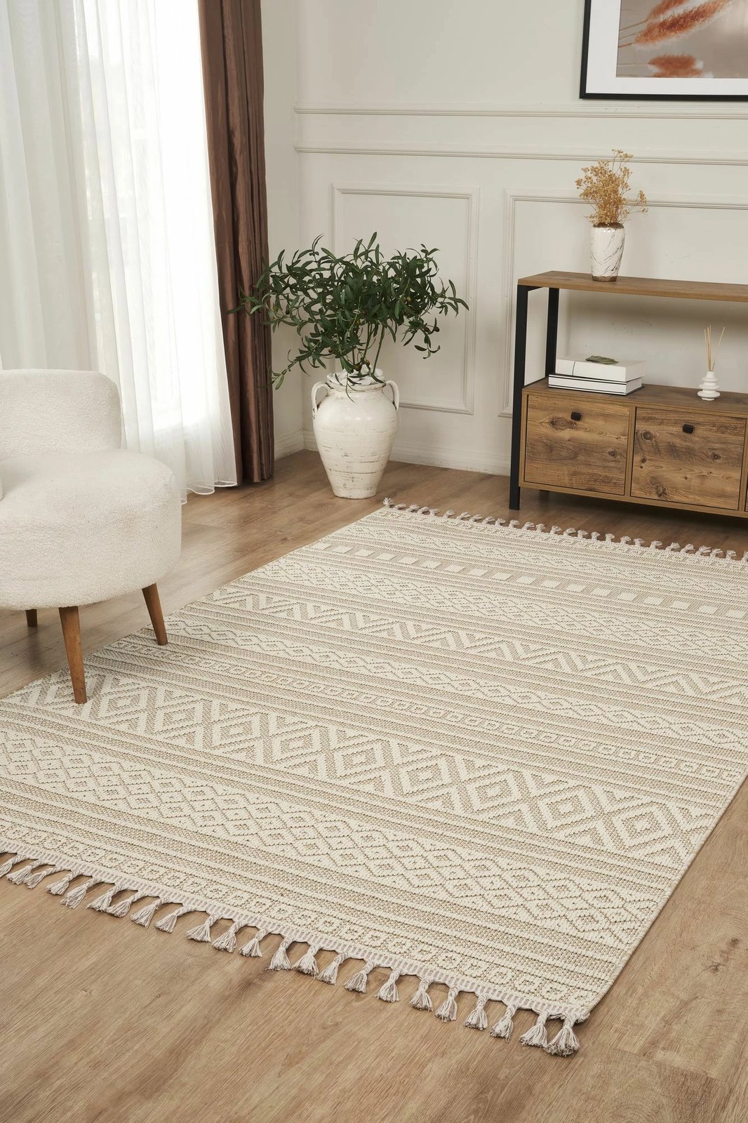 Qilim (80 x 300), Conceptum Hypnose, Beverly 2213, bardhë-verdhë