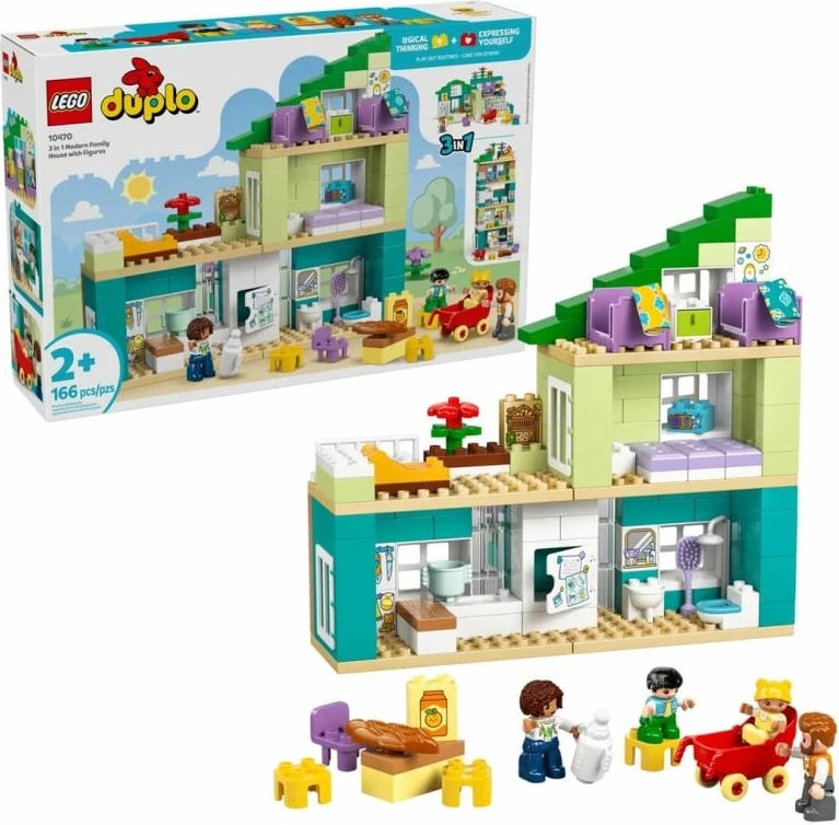 Lodra ndërtimi Lego për fëmijë, Modern Family Home 3in1