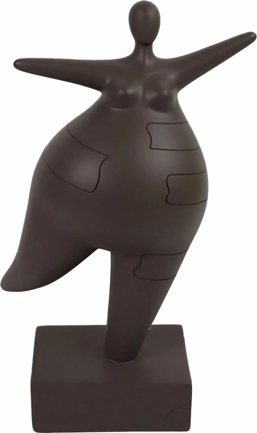 Dekor balerinë, trup abstrakt, ngjyrë kafe e errët, 16x9.5x26.5cm