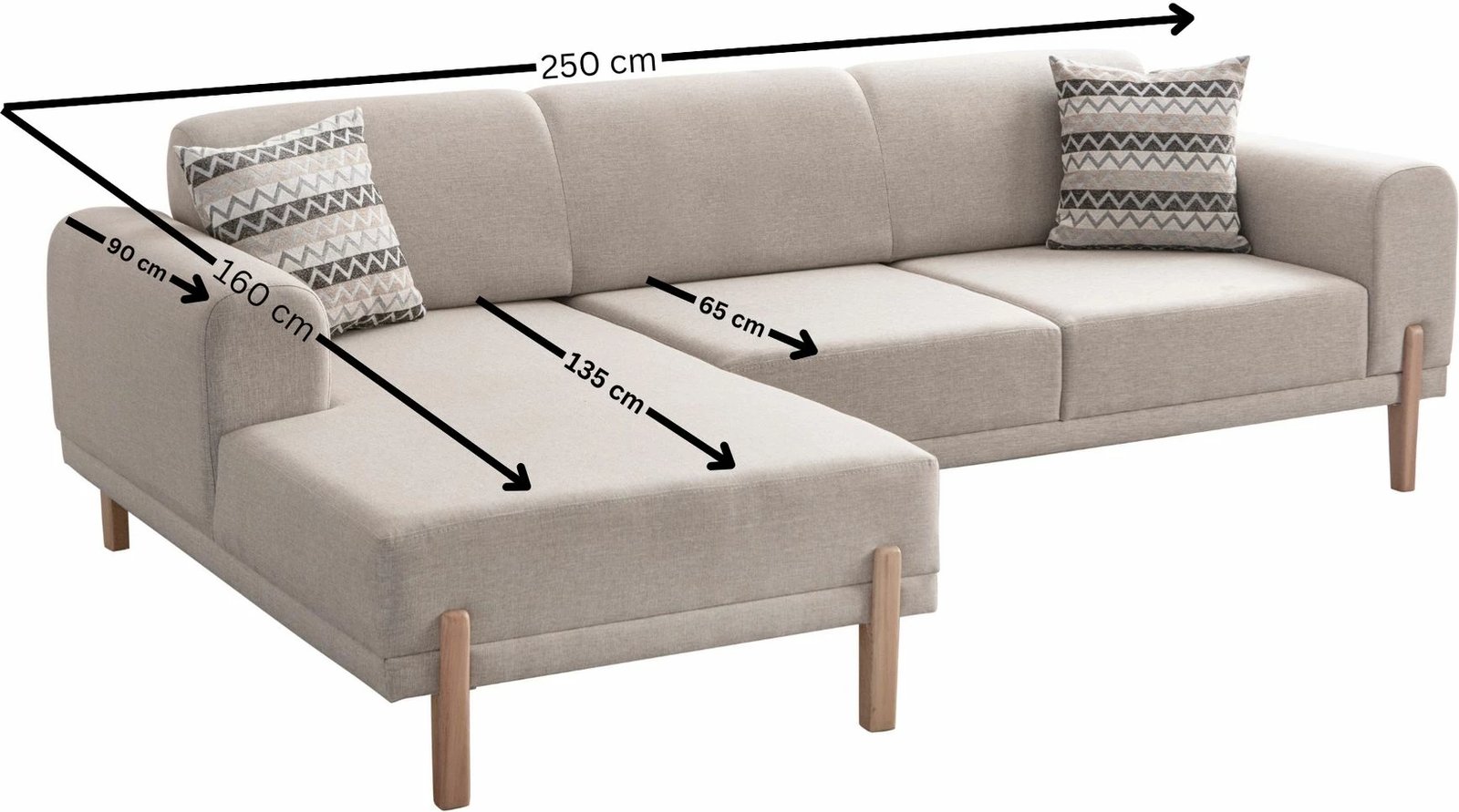 Kënd-sofë krevati Atelier del Sofa, mocha relax majtas, krem