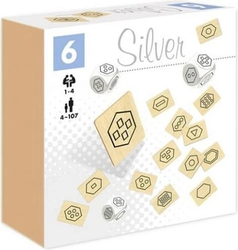 Lojë tavoline Alexander Pictogram Cubes 6 Silver, 6 kube, argjendtë