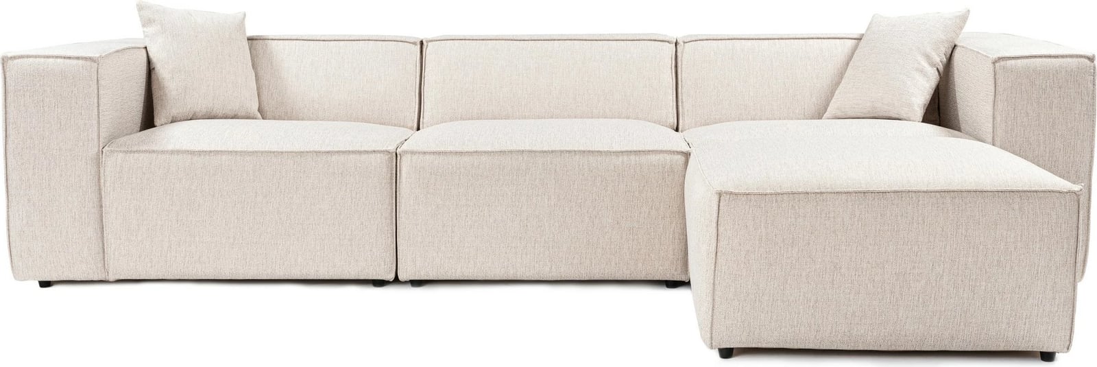 Këndare Lora, ngjyrë kafe e çelët, me pouffe, 4 pjesë