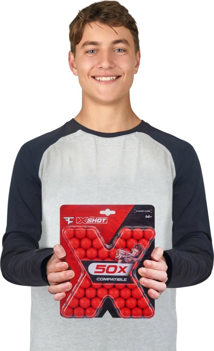 Set toptha shkumës X-Shot ZURU FaZe, 50 copë, të kuq Set toptha shkumës X-Shot ZURU FaZe, 50 copë, të kuq