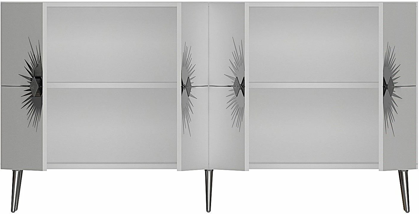 Konsol Skye Decor, Nida KB150, e bardhë, argjend