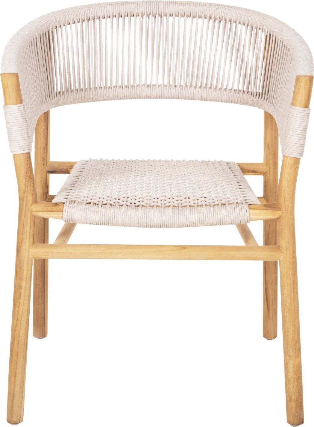 Karrige ngrënie me krahë IRVING FH9763 dru teak ngjyrë natyrale dhe litar bezhë 60x55x78H cm