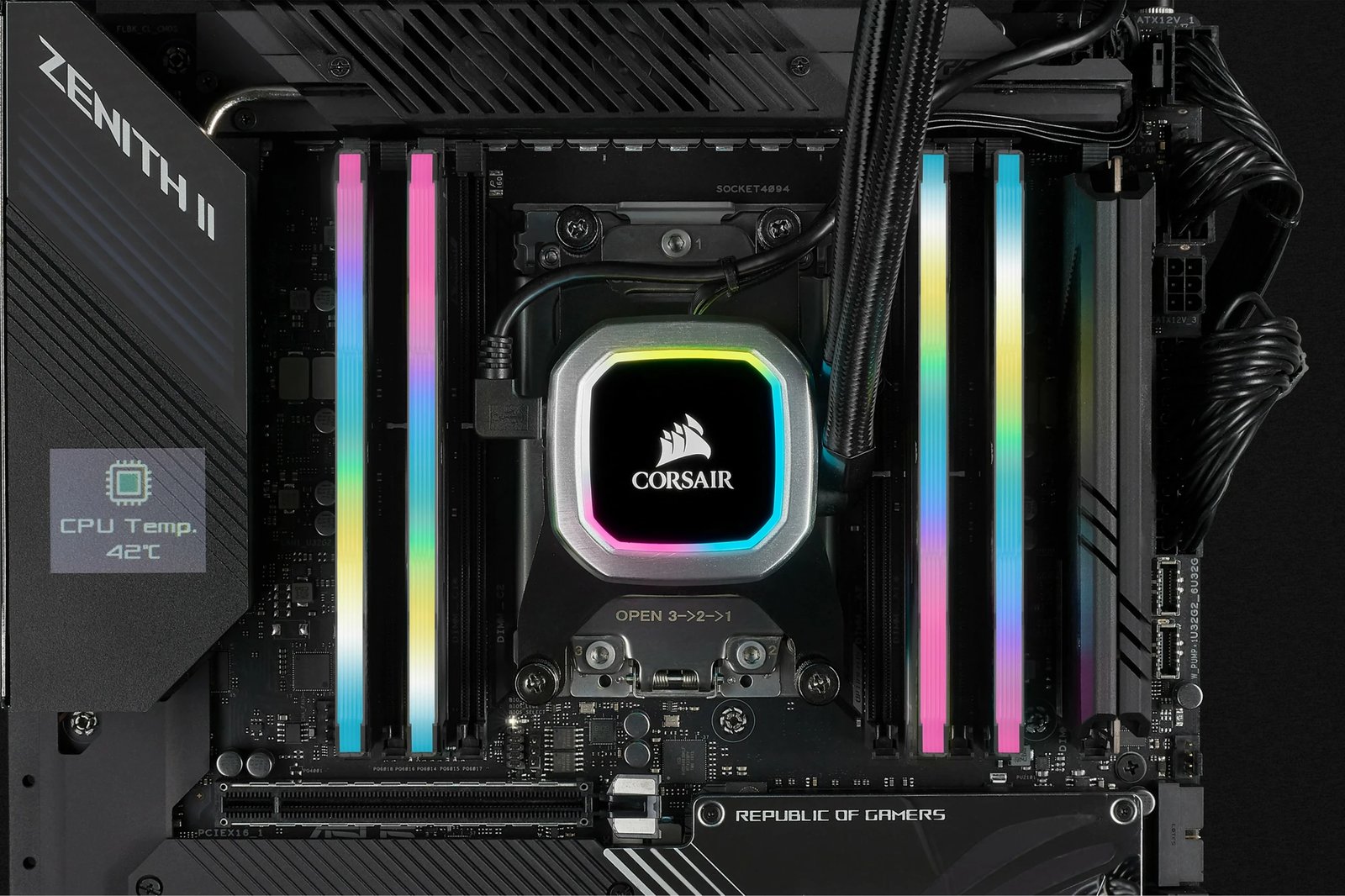 RAM Memorje Corsair Vengeance RGB 32GB (2x16GB) DDR4 3200MHz, e zezë