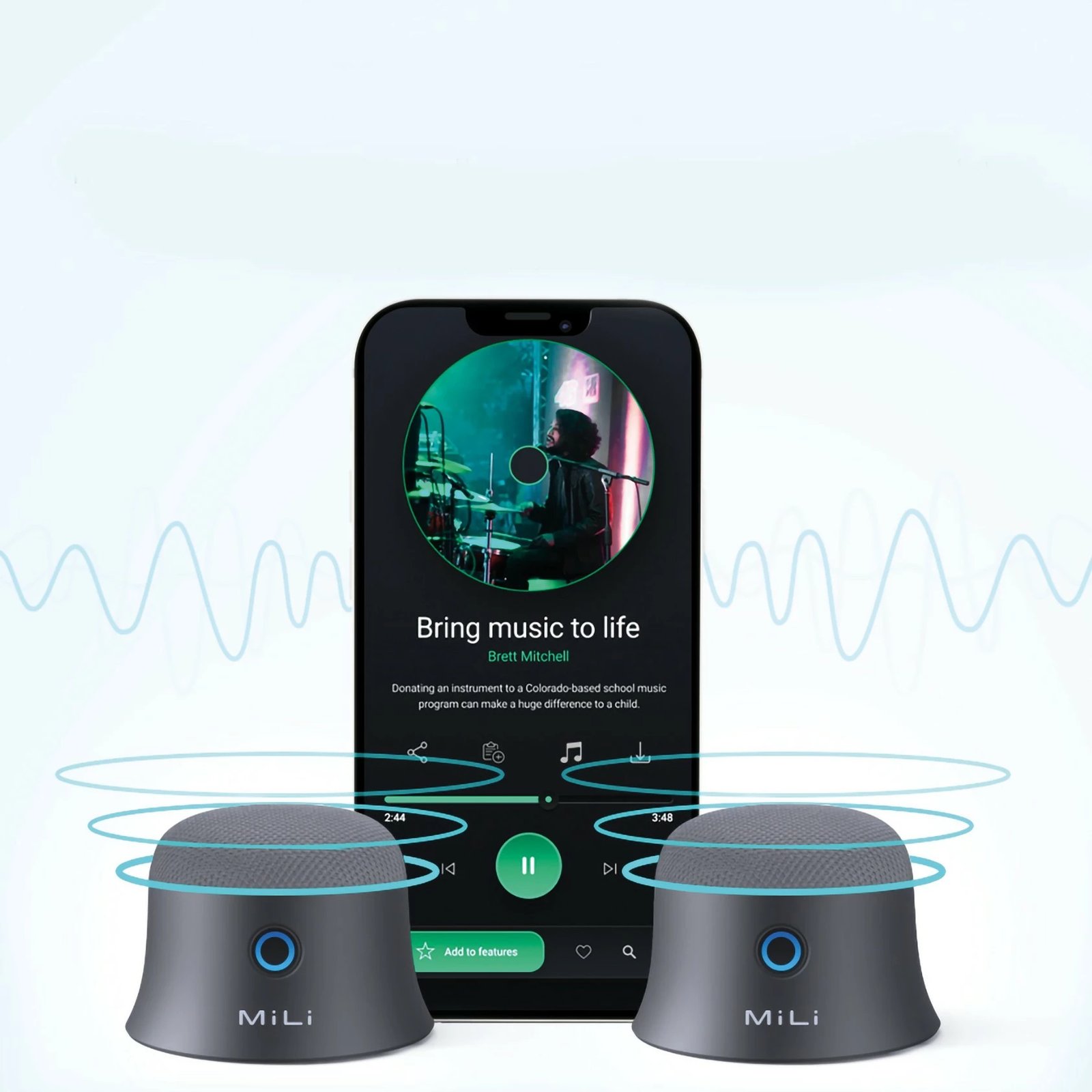 Altoparlantë Ultron Mag Soundmate, Bluetooth, 2 copë, 420mAh, gri