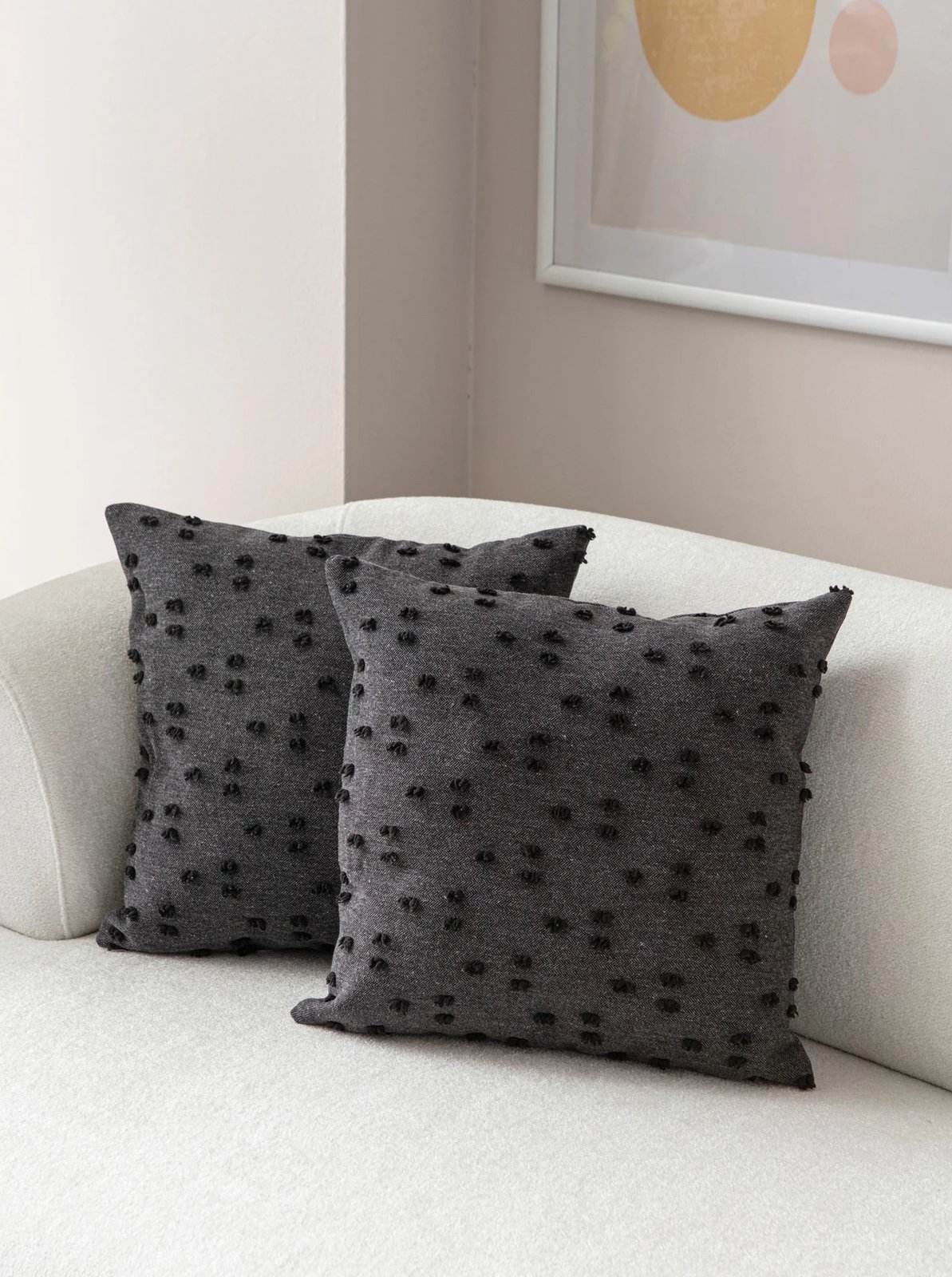 Set mbulesash jastëku (2 copë), Evila Originals, Tuffet, e zezë v8