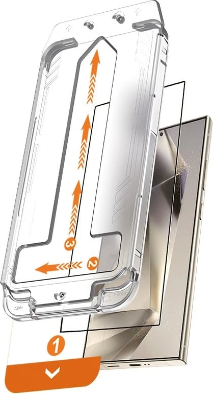Xham i temperuar CRONG EasyShield për Samsung Galaxy S24 Ultra, 2 copë, me kornizë të zezë