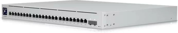 Switch i menaxhuar PoE Ubiquiti USW-Enterprise-24-PoE 24 porta (12x2.5GbE + 12x1GbE) PoE+, 2x SFP+ 10Gb, L3, buxhet PoE 400W, kasë rack