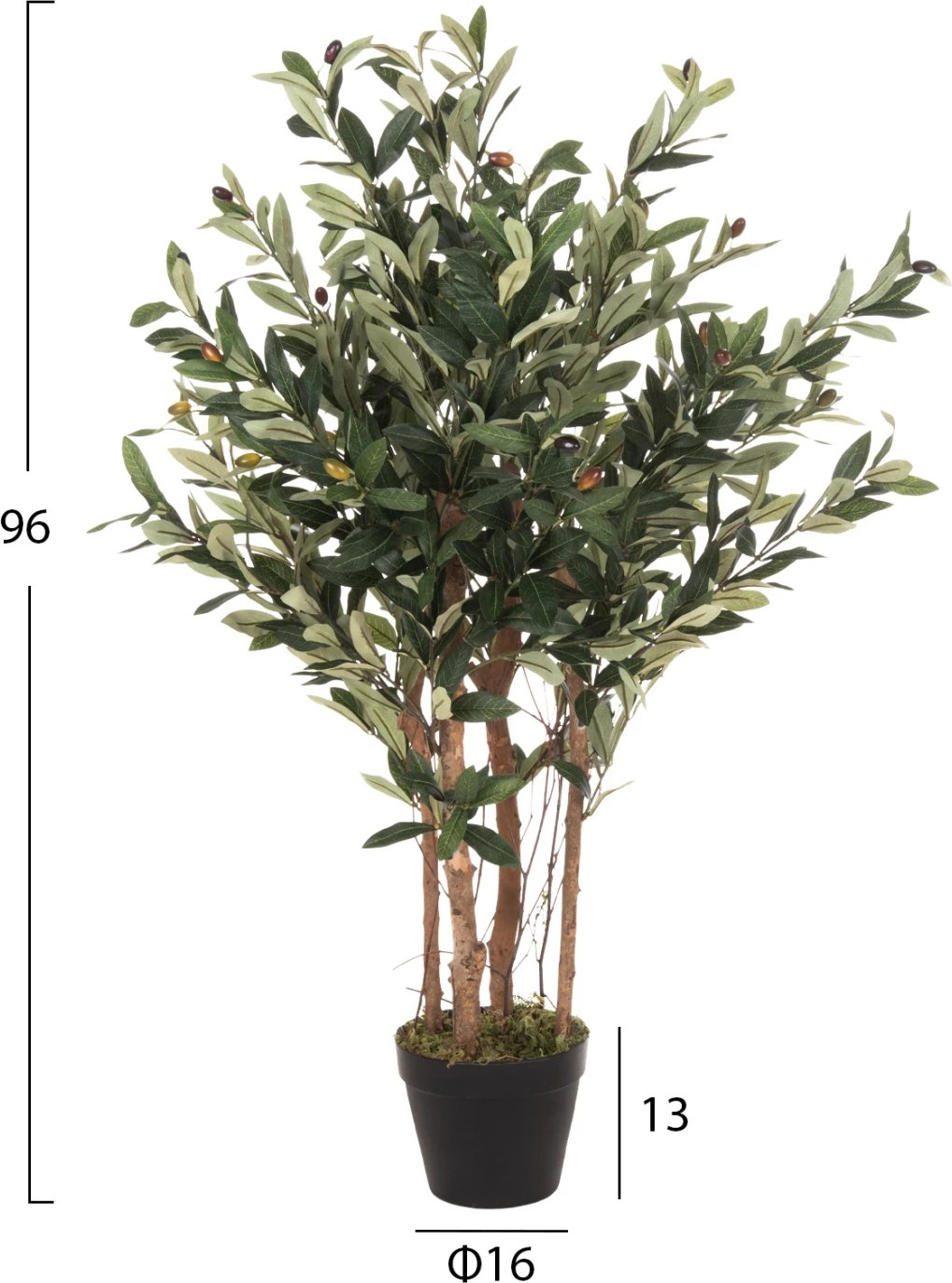 Bimë sintetike dekorative, pema e ullirit në vazo, FH4007, 96H cm