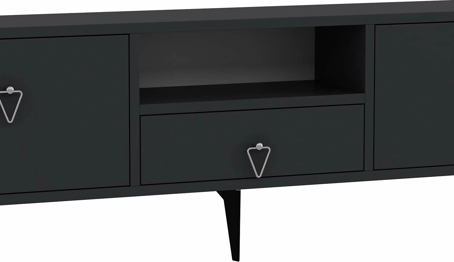 Komodë TV Skye Decor, 1302-DROP-1, antracit, argjend