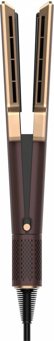 drejtuese flokësh me ajër 2-në-1, Garett Beauty AeroGlow, tharëse + drejtues, rregullim temperature dhe rrjedhe ajri, ekran LCD, kafe