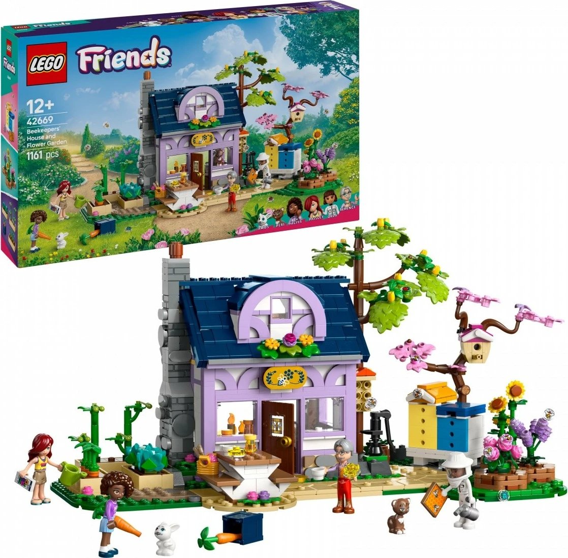 Set ndërtimi LEGO Friends 42669 Shtëpia e bletarëve dhe kopshti me lule, 1161 pjesë
