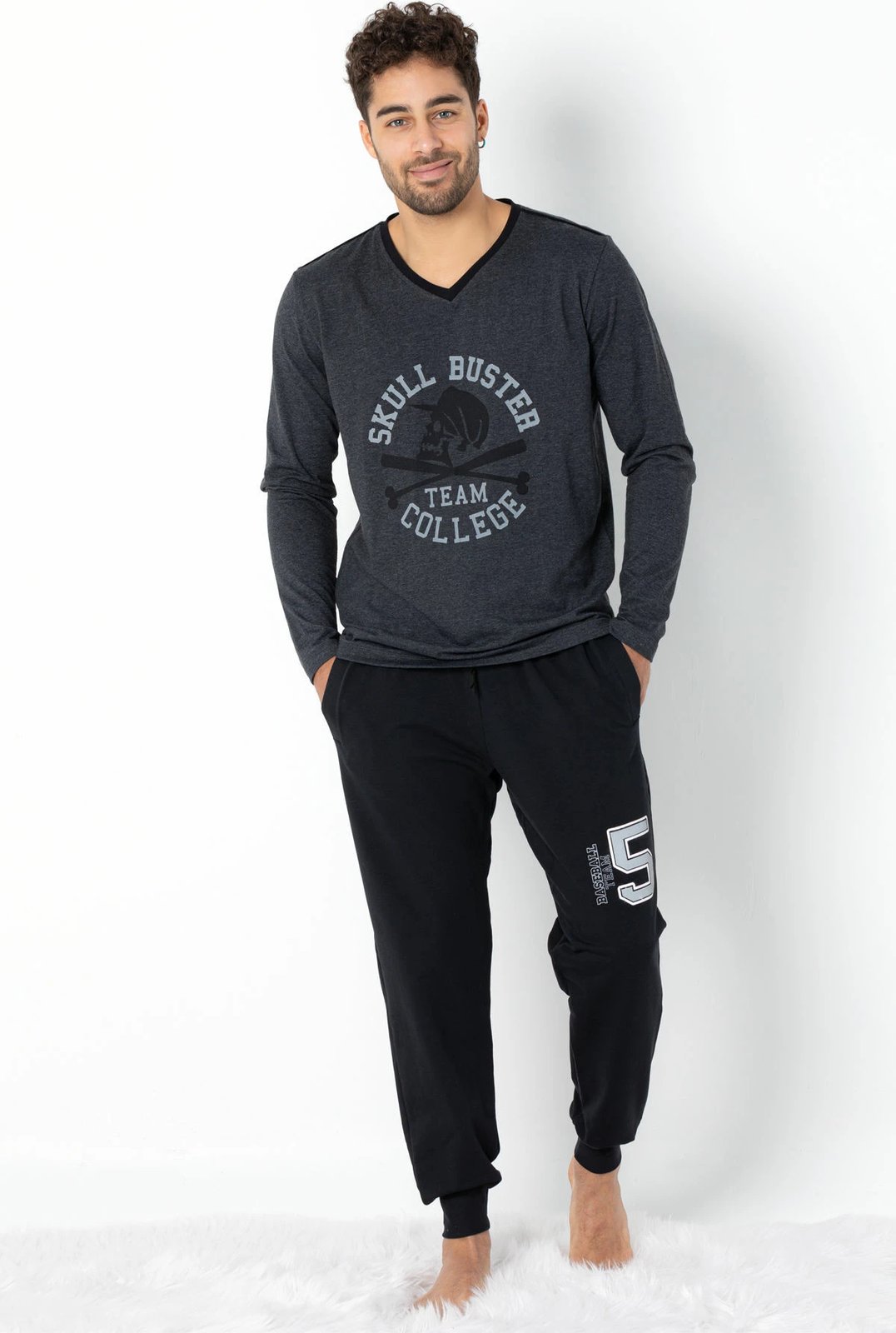 Set pizhamash për burra Jumeon, 002-000692, antracit