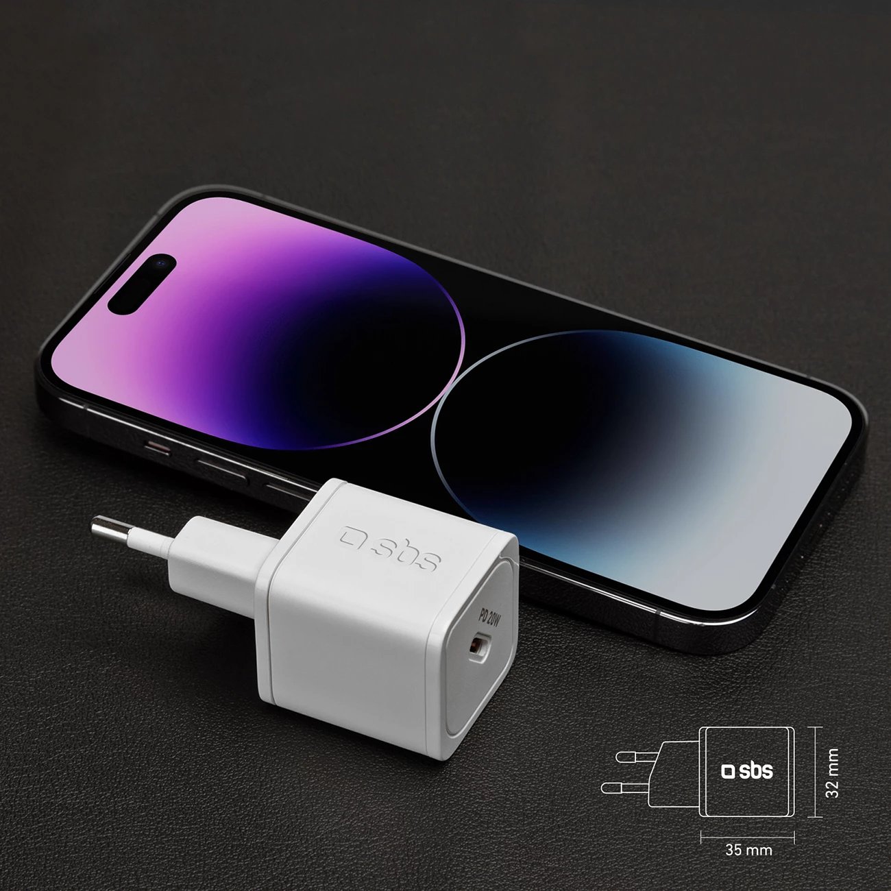 Karikues muri SBS TETRGAN1C20W, 20W, GaN, USB-C, i bardhë