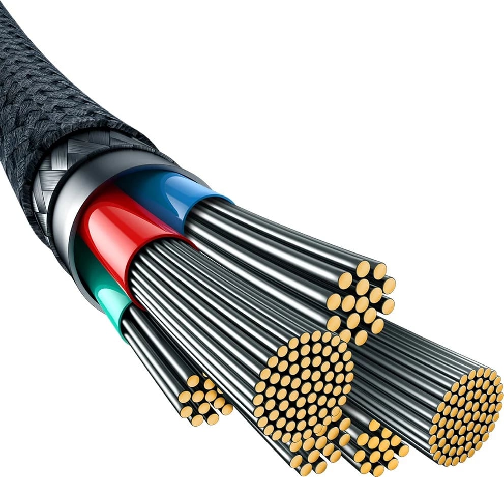 Kabllo USB C në USB C Baseus, 1 m, 100 W, Bardhë