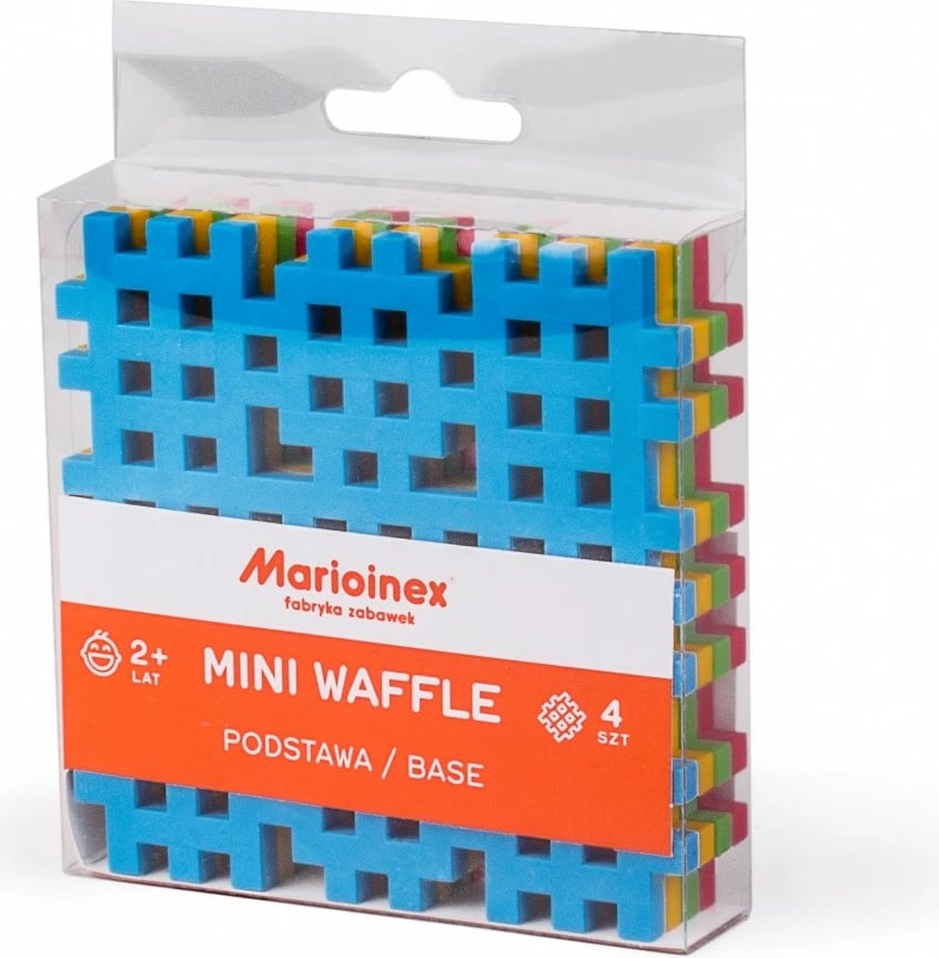 Set bazash ndërtimi Marioinex Mini Waffle, 4 copë, shumëngjyrëshe