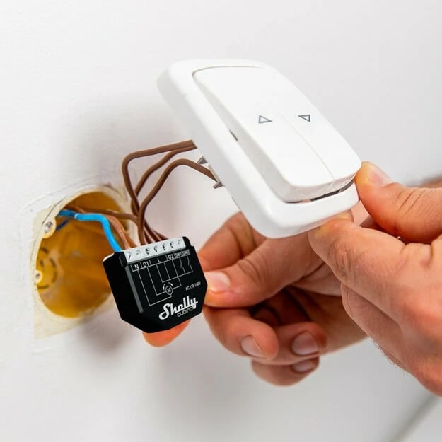 Smart relay Shelly Qubino Wave Shutter, Plastikë, 40 m, 25 dBmW, 0.3 W, E zezë