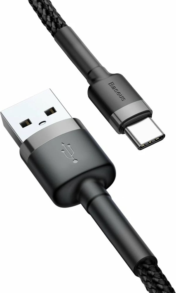 Kabllo Baseus Cafule USB-A në USB-C, 3m, Gri/Zi