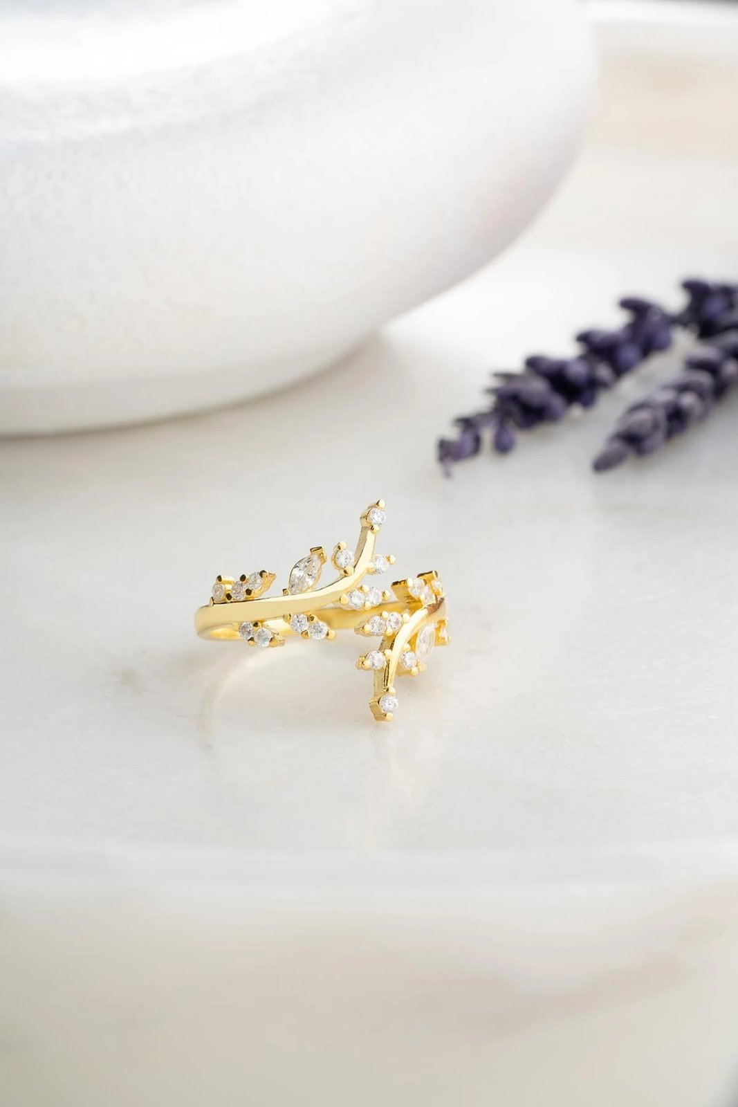 Unazë argjendi elegante Jumeon, ngjyrë ari dhe e bardhë, NRZ999202