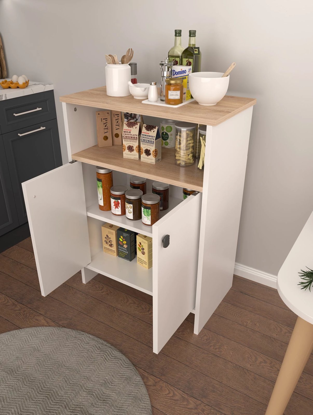 Dollap multifunksional Hanah Home, ngjyrë sonomo-bardhë