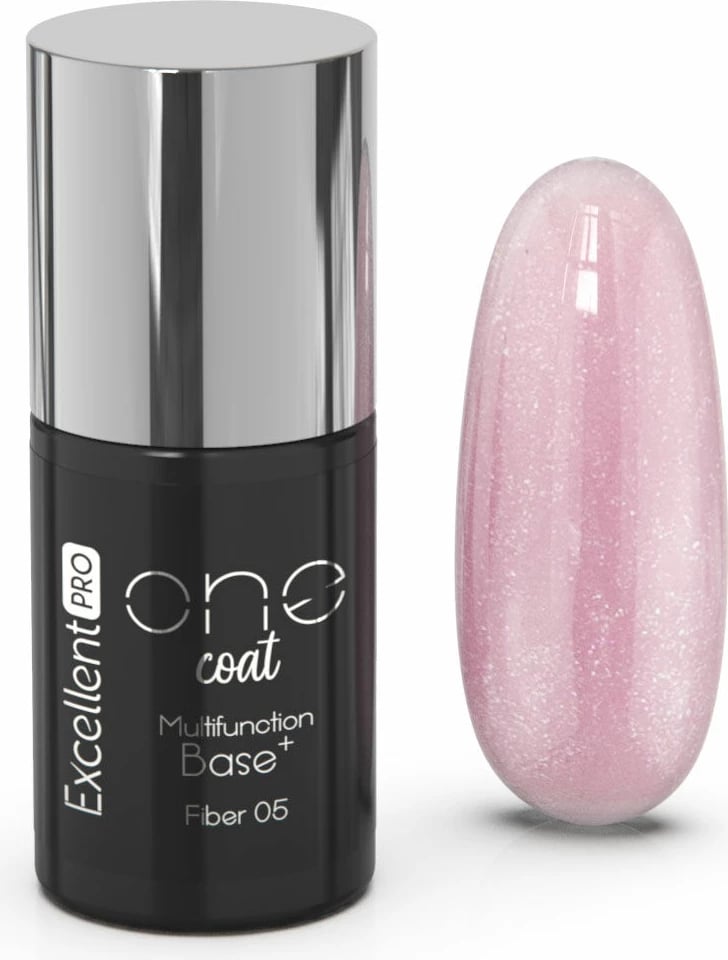 Bazë për thonj për femra Excellent PRO One Coat Multifunction Fiber Base Shiny Beige, 7g