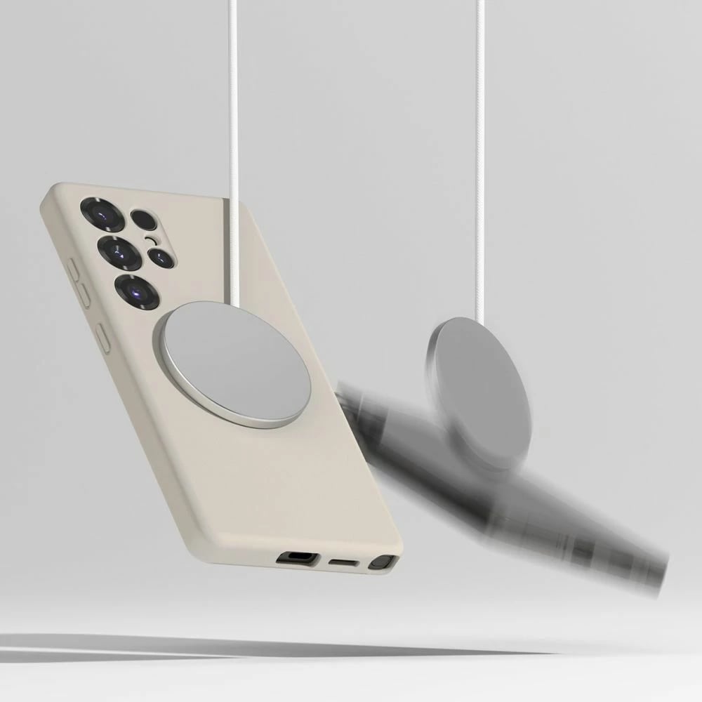 Mbështjellës Ringke Silicone MagSafe për Samsung Galaxy S25 Ultra, Bezhë