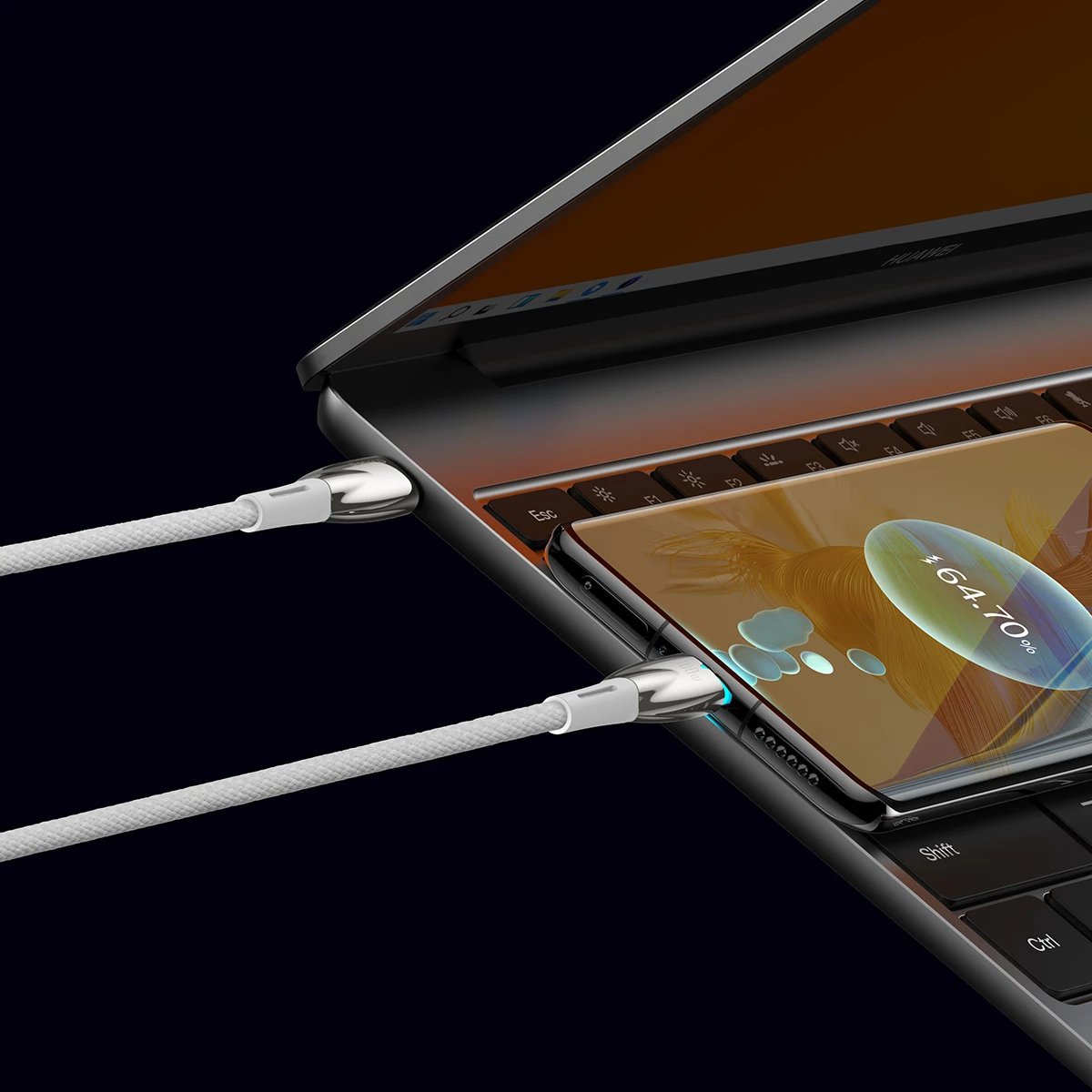 Kabllo USB-C Baseus CADH000802, 2m, 100W, 5A, e bardhë