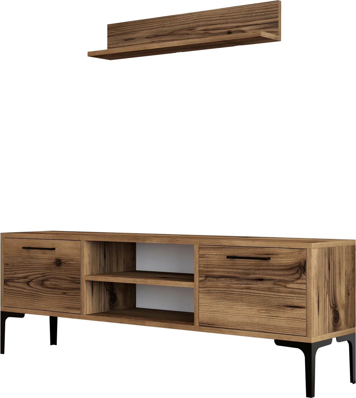 Komodë TV Skye Decor, ngjyrë arre, me raft muri