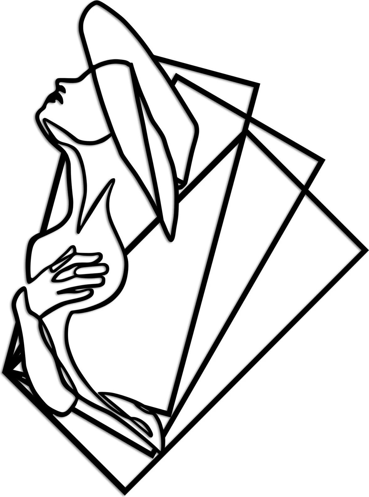 Aksesor dekorativ metalik për mur, Wallity, grua 1 - M