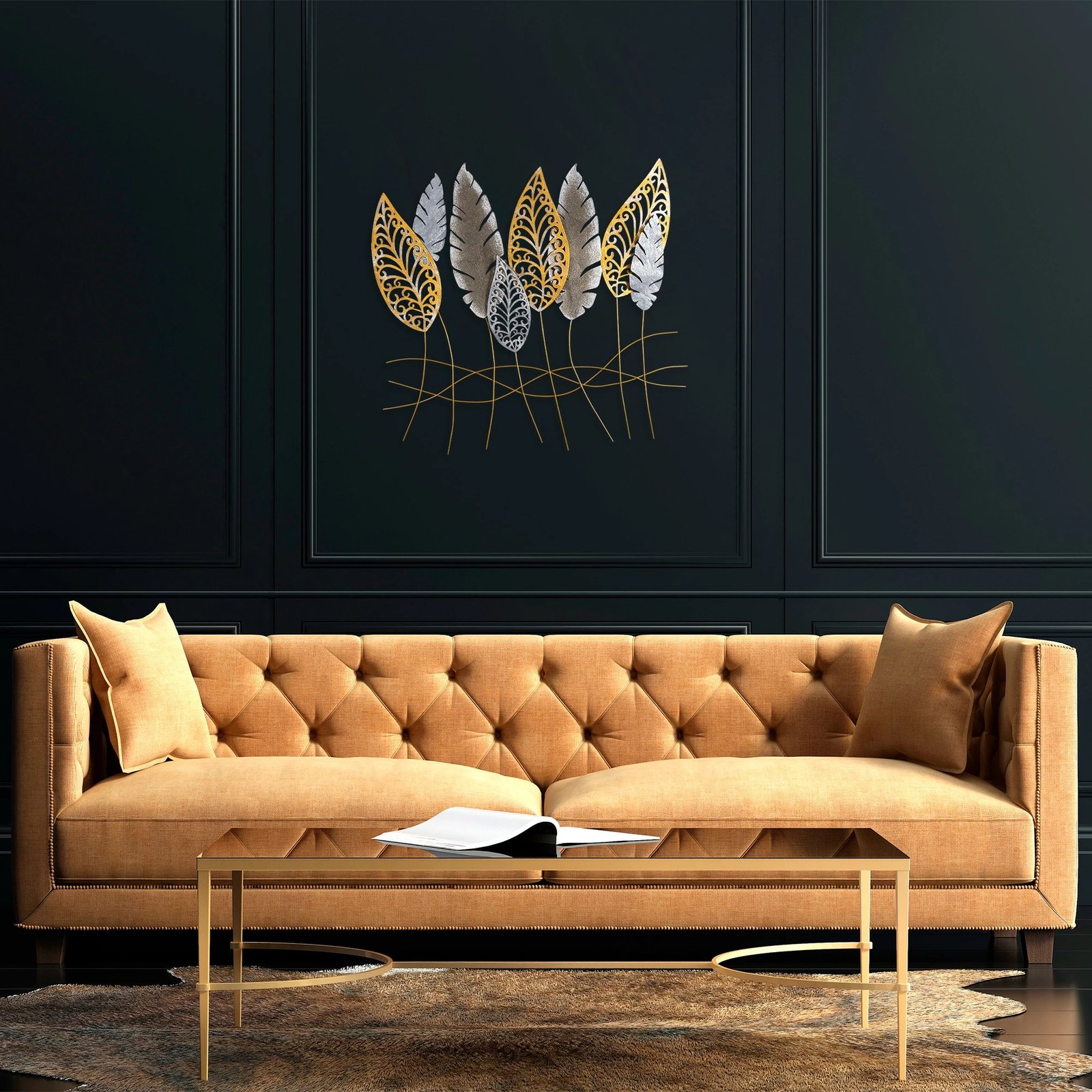 Aksesor dekorativ metalik për mur Wallity, Kosmer