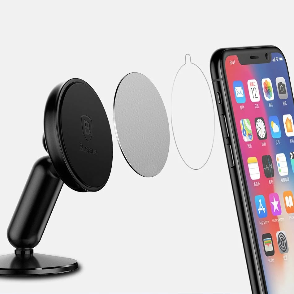 Mbajtës magnetik për telefon Baseus Bullet An On-board SUYZD-01, i zi