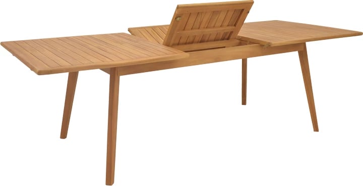 Tavolinë me karrige 7 copë Ganny-Pino dru teak ngjyrë natyrale - e zezë 180/240x100x75cm