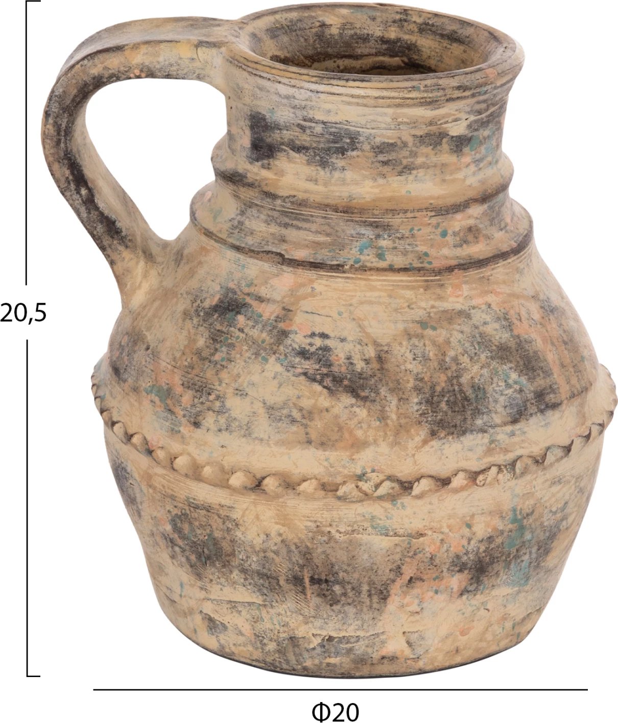 Vazo dekorative tavoline VERMO, terrakotë, ngjyrë krem-bezhë, Φ20x20.5cm Vazo dekorative tavoline VERMO, terrakotë, ngjyrë krem-bezhë, Φ20x20.5cm