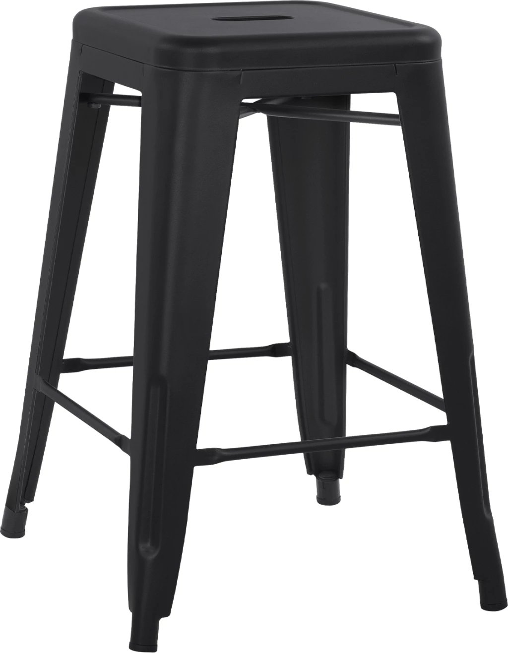 Karrige për bar, lartësi mesatare, MELITA-PRO, FH8573.42, metal, ngjyrë e zezë mat, 43x43x67H cm