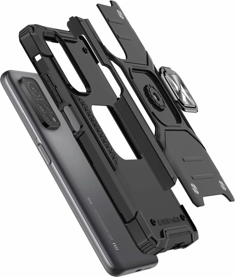 Mbështjellës Wozinsky Ring Armor me këmbë dhe ring holder për Samsung Galaxy A72, Kuq