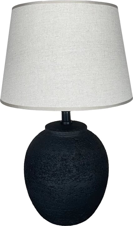 Llambë tavoline Lurata, bazë qeramike, ngjyrë e zezë-bezhë, 26x38cm