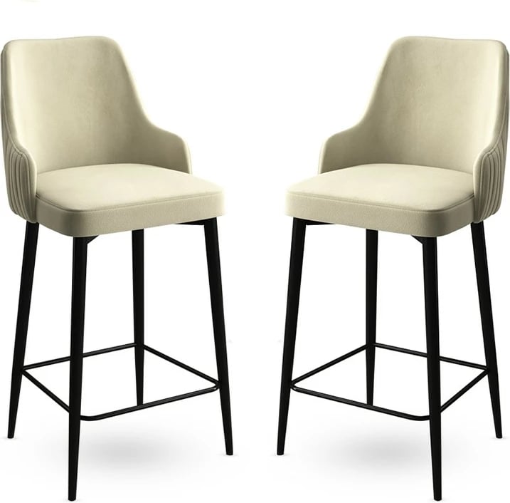 Set karrigesh për bar (2 copë), Hanah Home, Enox - krem, e zezë