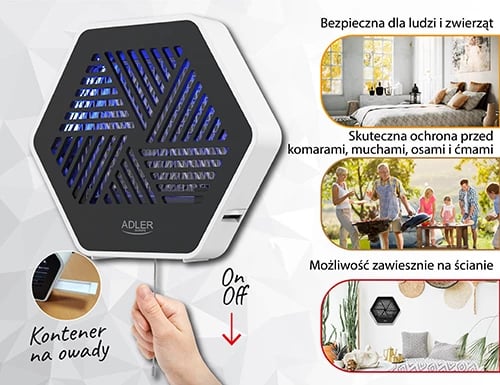 Llampë kundër insekteve Adler AD 7939, UV 365nm, 8W, sipërfaqe deri 30 m², 2x4W T5, 1200V Llampë kundër insekteve Adler AD 7939, UV 365nm, 8W, sipërfaqe deri 30 m², 2x4W T5, 1200V