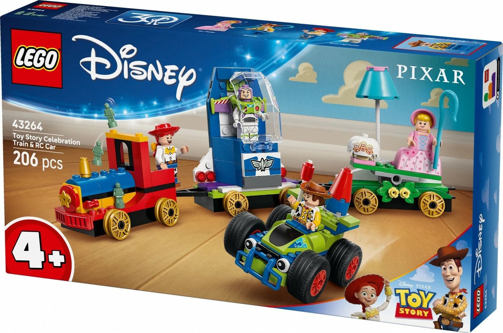 Set LEGO Disney Toy Story 43264, tren tematik me 206 pjesë dhe 4 figurina