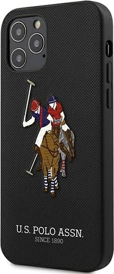 Mbështjellës U.S. Polo Assn. USHCP12LPUGFLBK për iPhone 12 Pro Max, Polo Embroidery, i zi