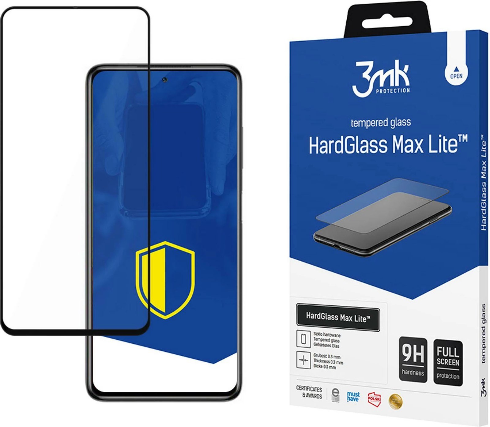 Xham i temperuar 3mk HardGlass Max Lite për Xiaomi Poco F3 5G
