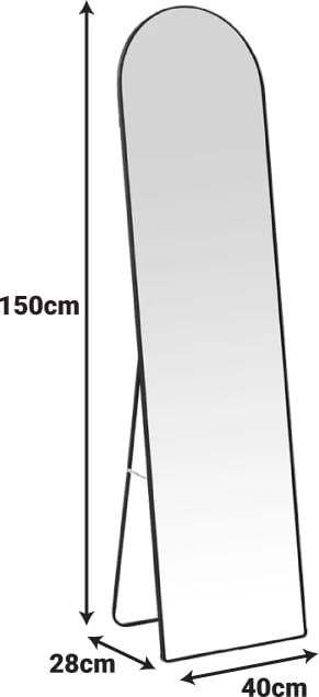 Pasqyrë dyshemeje Plaza, alumin, ngjyrë ari, 40x28x150cm