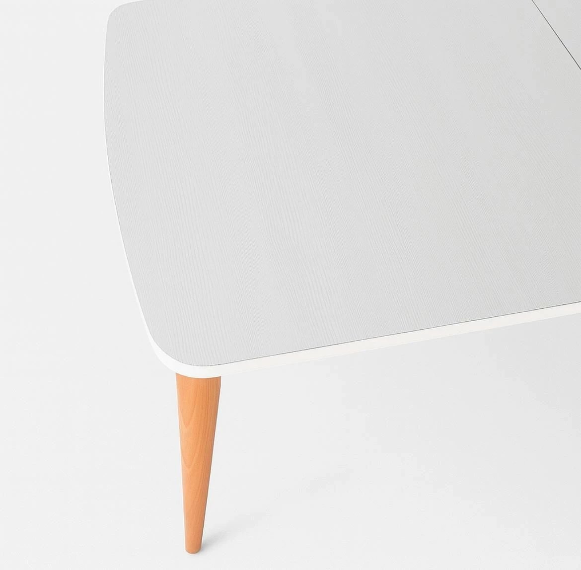 Tavolinë me karrige, zgjatshme, 5 copë, Skye Decor, ngjyrë dru e bardhë, lis