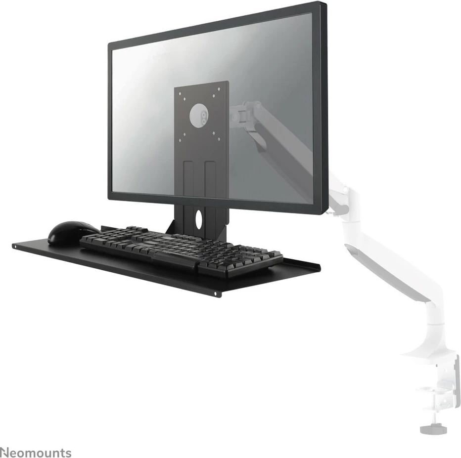 Raft tastiere/mausi Neomounts Newstar KEYB-V200BLACK, VESA 75x75/100x100, 65cm, çelik, e zezë