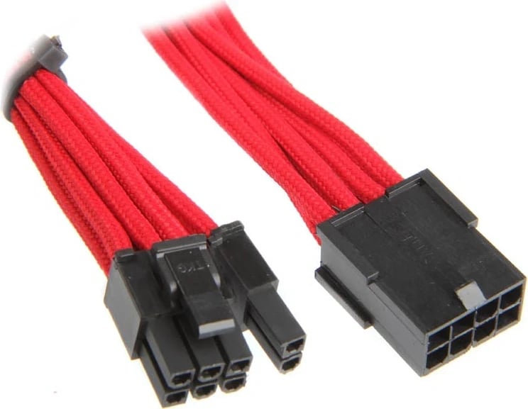 Kabllo zgjatuese PCIe BitFenix 6+2-Pin, 45cm, e kuqe e zezë